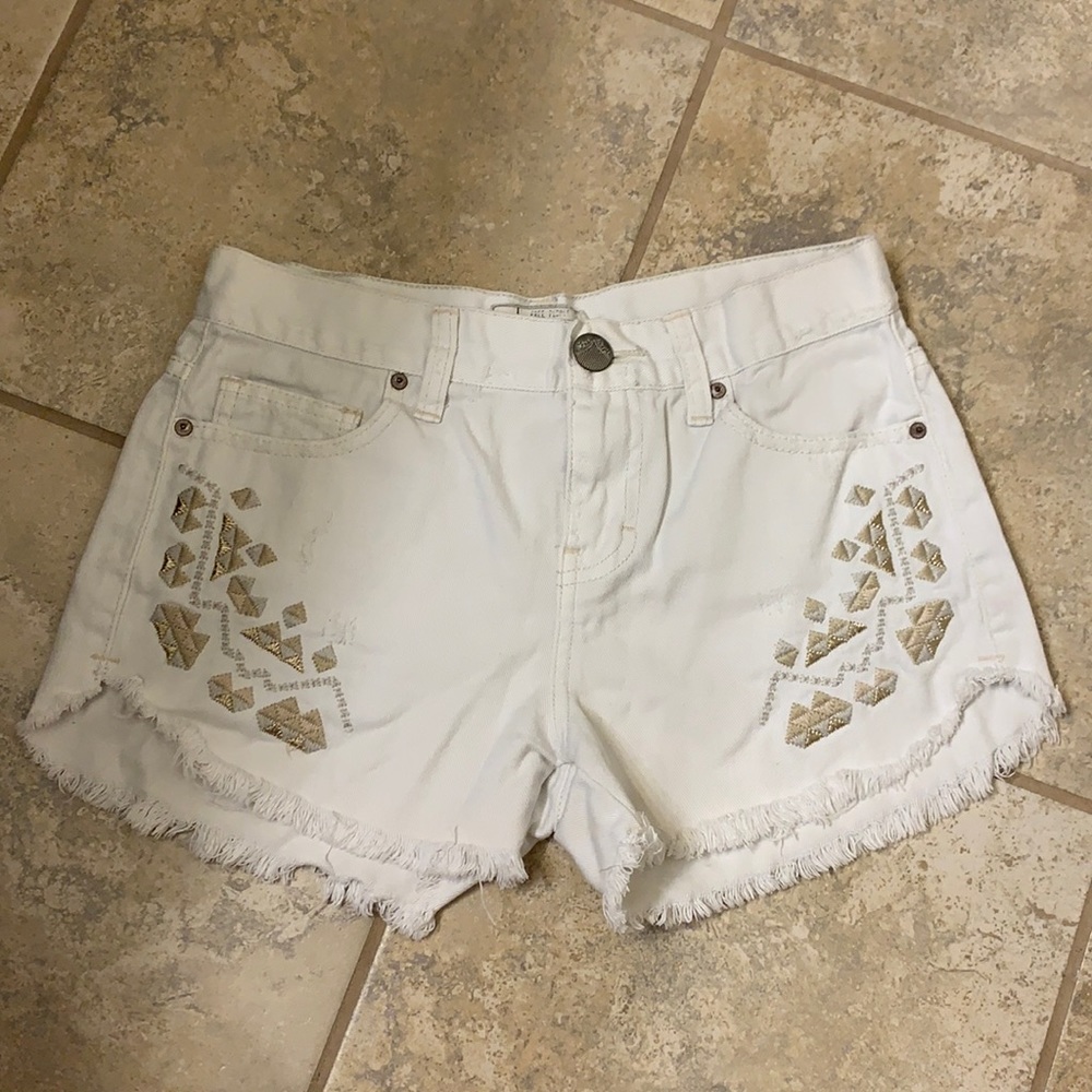 Embroidered Jean Shorts